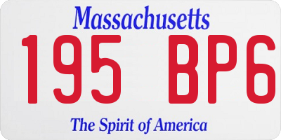 MA license plate 195BP6