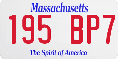 MA license plate 195BP7