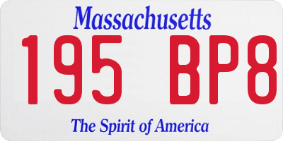 MA license plate 195BP8