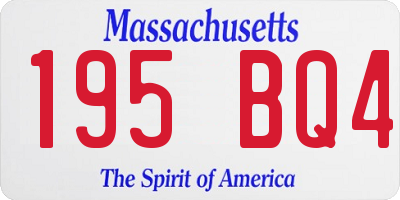 MA license plate 195BQ4