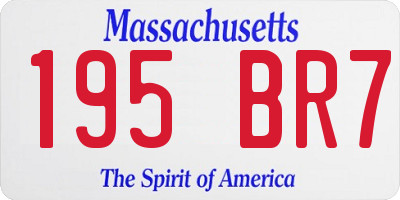 MA license plate 195BR7