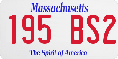 MA license plate 195BS2