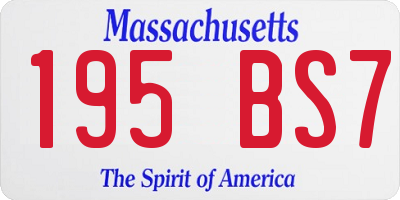 MA license plate 195BS7
