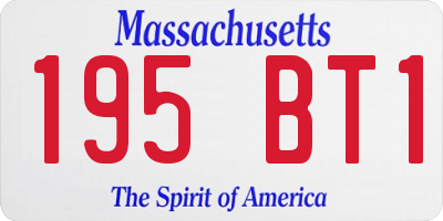 MA license plate 195BT1