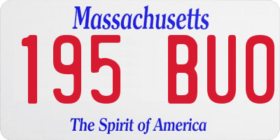 MA license plate 195BU0