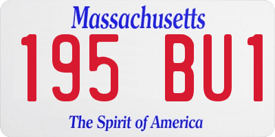 MA license plate 195BU1