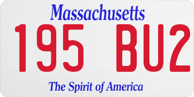 MA license plate 195BU2