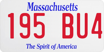 MA license plate 195BU4