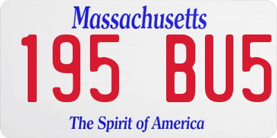 MA license plate 195BU5