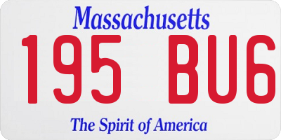 MA license plate 195BU6
