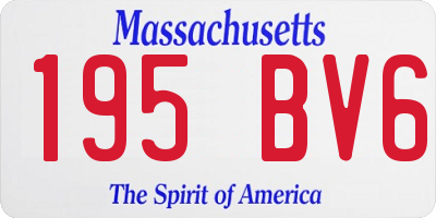 MA license plate 195BV6