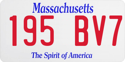 MA license plate 195BV7