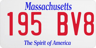 MA license plate 195BV8
