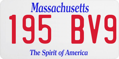 MA license plate 195BV9