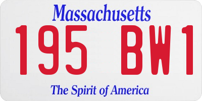 MA license plate 195BW1