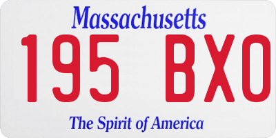 MA license plate 195BX0