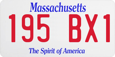 MA license plate 195BX1