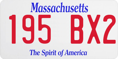 MA license plate 195BX2