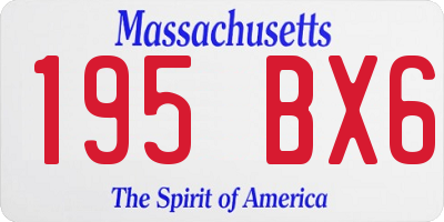 MA license plate 195BX6