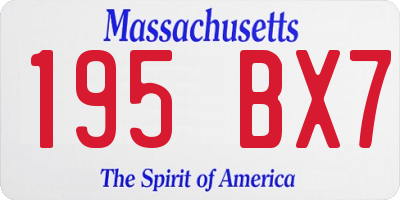 MA license plate 195BX7