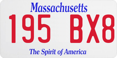 MA license plate 195BX8