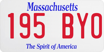 MA license plate 195BY0