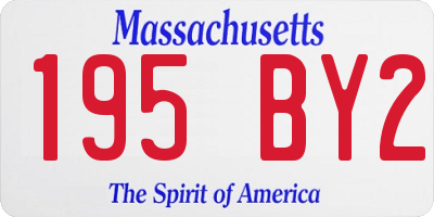 MA license plate 195BY2