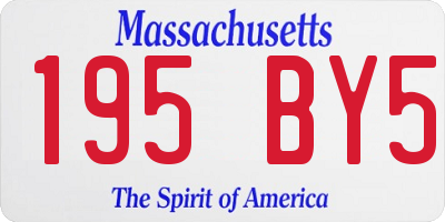MA license plate 195BY5