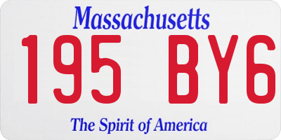 MA license plate 195BY6
