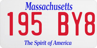 MA license plate 195BY8