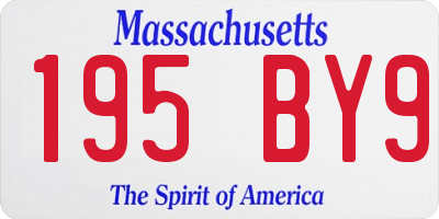 MA license plate 195BY9