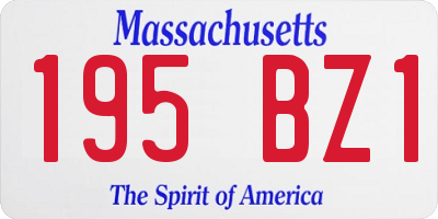 MA license plate 195BZ1