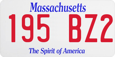 MA license plate 195BZ2