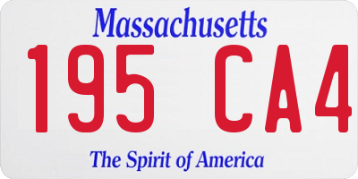 MA license plate 195CA4