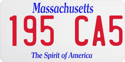 MA license plate 195CA5