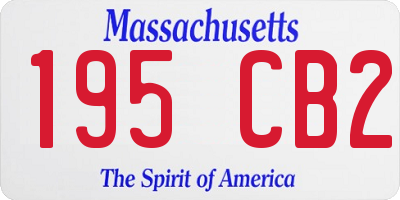 MA license plate 195CB2