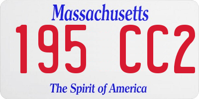 MA license plate 195CC2