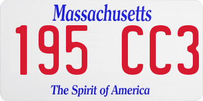 MA license plate 195CC3