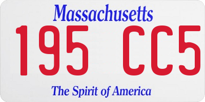 MA license plate 195CC5