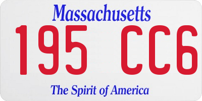 MA license plate 195CC6