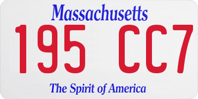 MA license plate 195CC7
