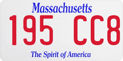 MA license plate 195CC8