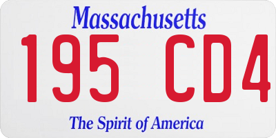 MA license plate 195CD4