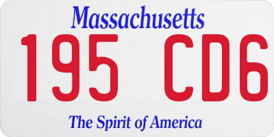 MA license plate 195CD6
