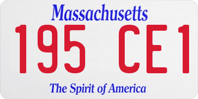 MA license plate 195CE1