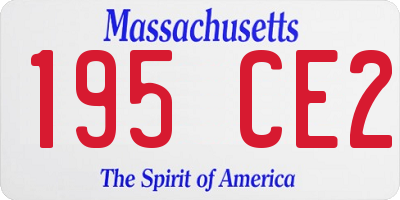 MA license plate 195CE2