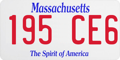 MA license plate 195CE6