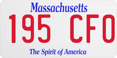 MA license plate 195CF0