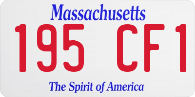MA license plate 195CF1