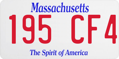 MA license plate 195CF4